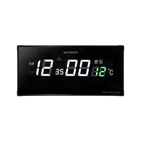 코트론 온도 표시 가정용 강당 학교 사무실 GPS 오차없는 LED 벽시계 KMG-1001
