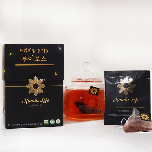 [난다라이프] 프리미엄 유기농 루이보스차,캐모마일차,페퍼민트차,히비스커스차 4종 택1 (1.5g x 25개입(각 티백 개별 포장))