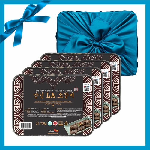 청춘식객 양념 LA소갈비 명절선물세트 _ 750g X 4팩