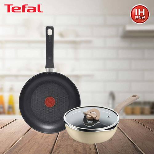 테팔 인덕션 델리커시 티타늄 프라이팬 24cm+G6 원픽 냄비팬 22cm_베이지 TFC-ID4OP2B