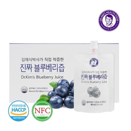 김재식헬스푸드 진짜블루베리즙 80ml* 21팩