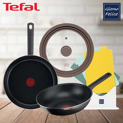 테팔 G6 드레스 블루 프라이팬 28cm+초코브라우니 멀티팬 28cm+죠르노펠리체 인덱스 도마 3P세트+죠르노펠리체 실리콘 멀티 유리 뚜껑 M TFC-DB8CBWICBSMCM